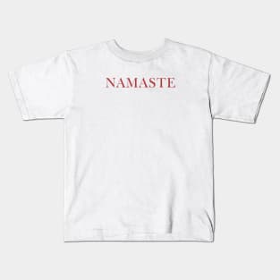 Namaste Serif Red Text Kids T-Shirt